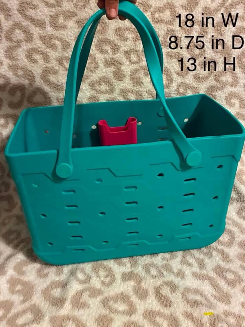 Mainstays Teal Tote Bag with Pink Insert